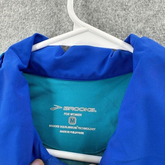BROOKS Equilibrium Top Women’s Medium Vented Long Sleeve Running 1/2 Zip Blue - Picture 9 of 14